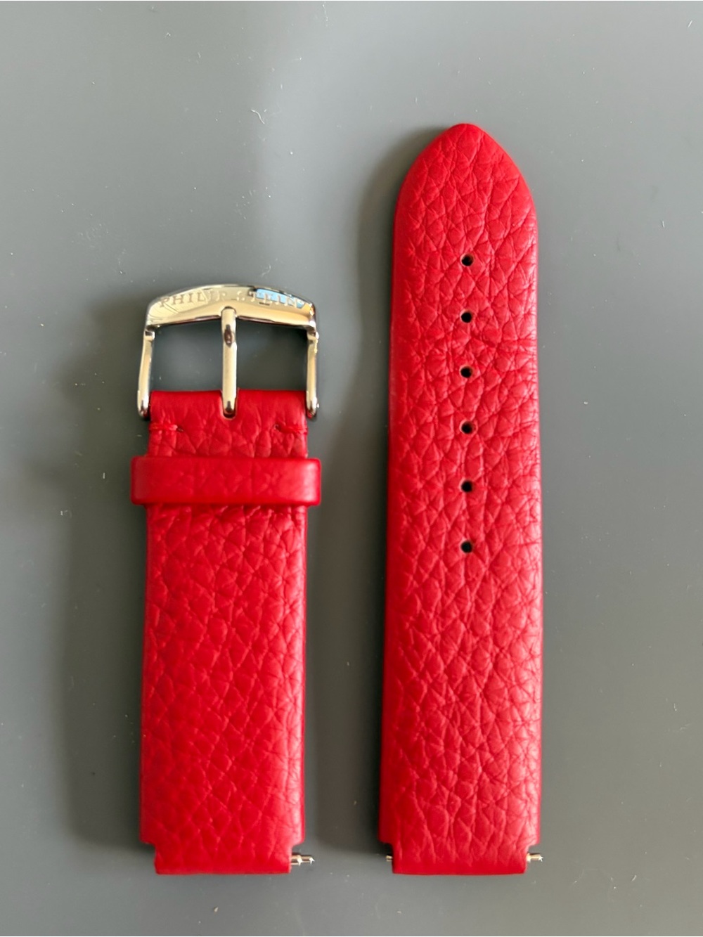 Philip Stein 18mm Red Genuine Leather Watch Band Strap Quick Release